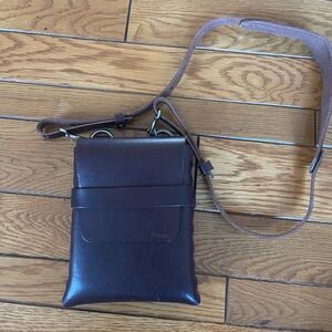 Dark Brown Leather Messenger Bag